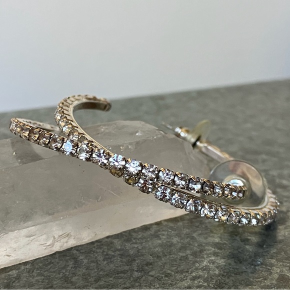 Mimi & Marge crystal and silver hoop earrings - Picture 1 of 5
